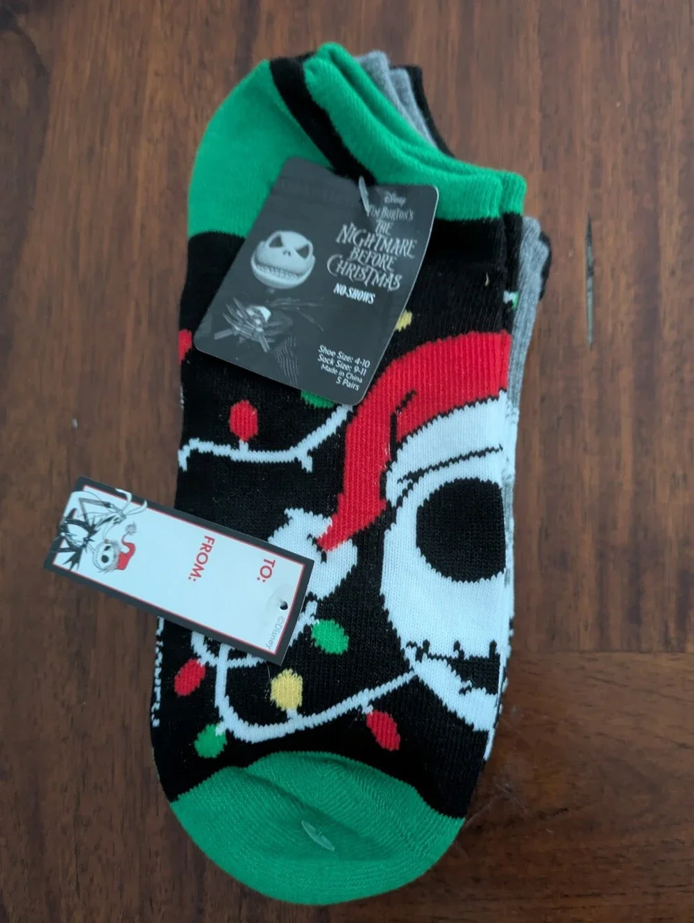 NWT Disney The Nightmare Before Christmas no-show socks 5 pairs